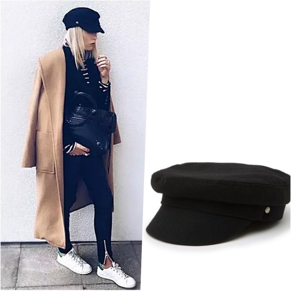🔥NEW🔥Newsboy Hat Cabbie Driver Chic FRYE women’s Chuffeur Black Wool PRICEFIRM!